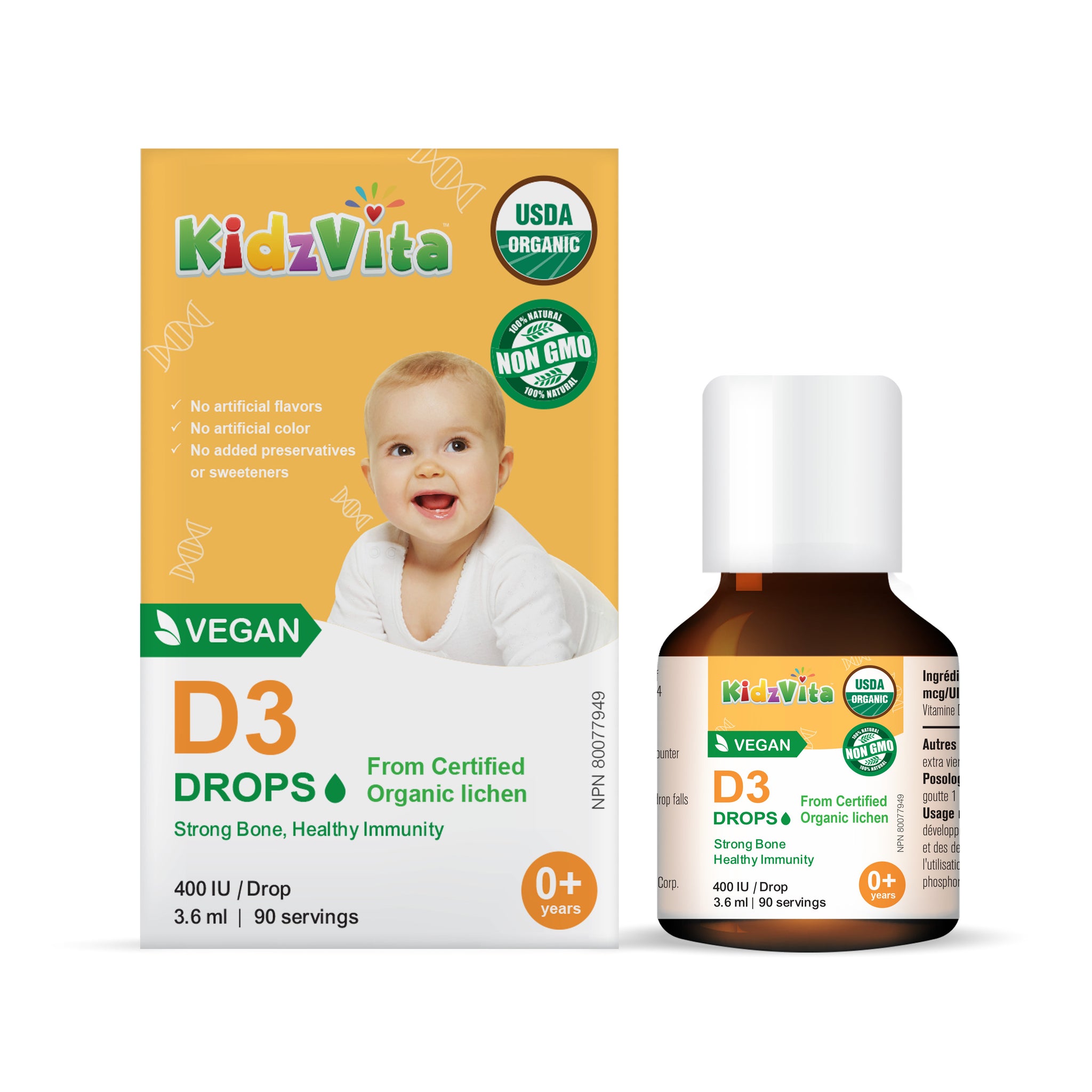 Vitamin D Drops Organic Vegan Baby Vitamin D3 Drops 400IU, 120 Drops –  Infants & Toddl Vitamina D